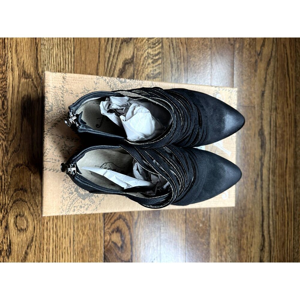 NIB Free People Lost Valley Leather Ankle Boot in Washed Black Women's Size 38 - Picture 13 of 15